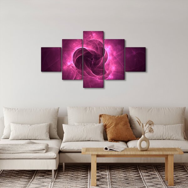 Obraz nowoczesnej różowej abstrakcji (125x70 cm)