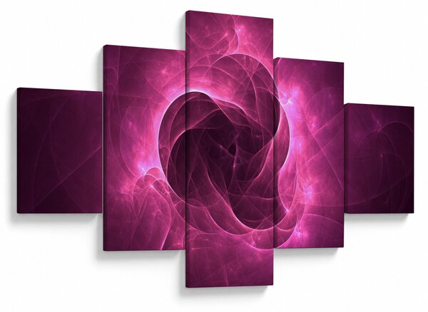 Obraz nowoczesnej różowej abstrakcji (125x70 cm)