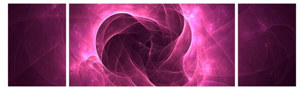 Obraz nowoczesnej różowej abstrakcji (170x50 cm)