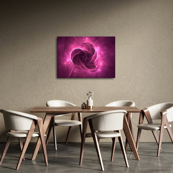 Obraz nowoczesnej różowej abstrakcji (70x50 cm)