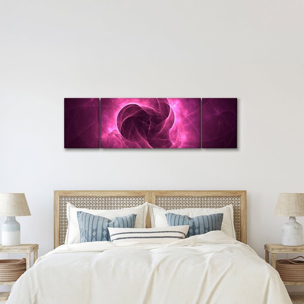 Obraz nowoczesnej różowej abstrakcji (170x50 cm)