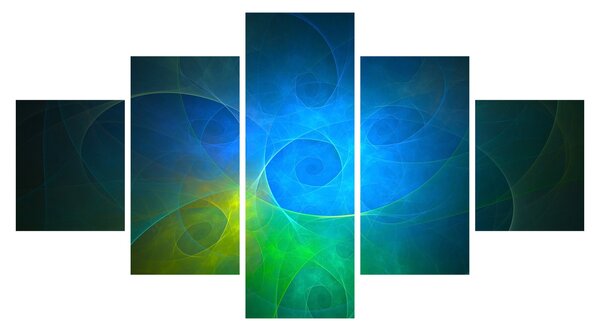 Obraz niebieskiej abstrakcji (125x70 cm)