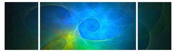 Obraz niebieskiej abstrakcji (170x50 cm)