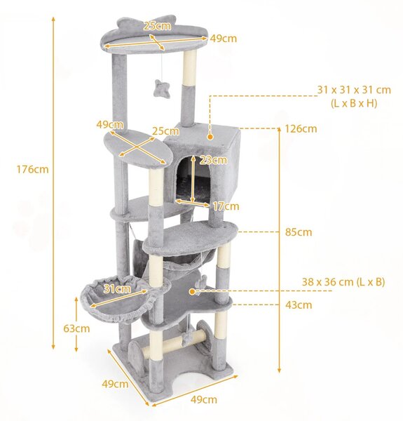 Duży drapak dla kota 176 cm