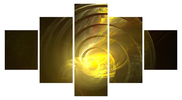 Obraz żółtej abstrakcyjnej spirali (125x70 cm)