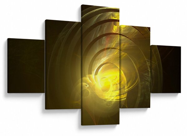Obraz żółtej abstrakcyjnej spirali (125x70 cm)