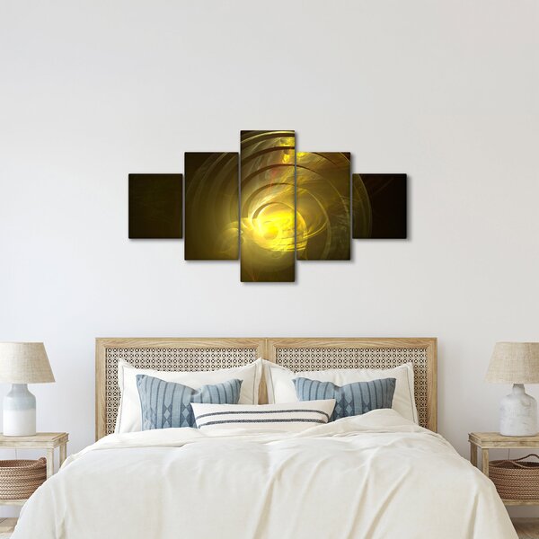 Obraz żółtej abstrakcyjnej spirali (125x70 cm)