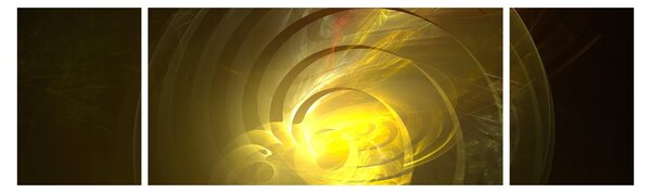Obraz żółtej abstrakcyjnej spirali (170x50 cm)