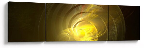 Obraz żółtej abstrakcyjnej spirali (170x50 cm)