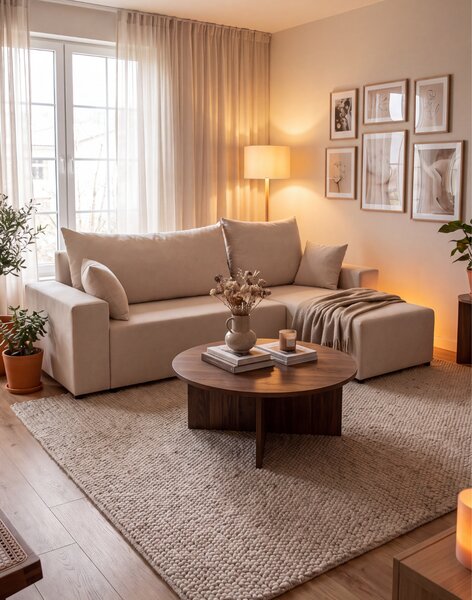 Narożnik z funkcją spania Sora L 242 cm