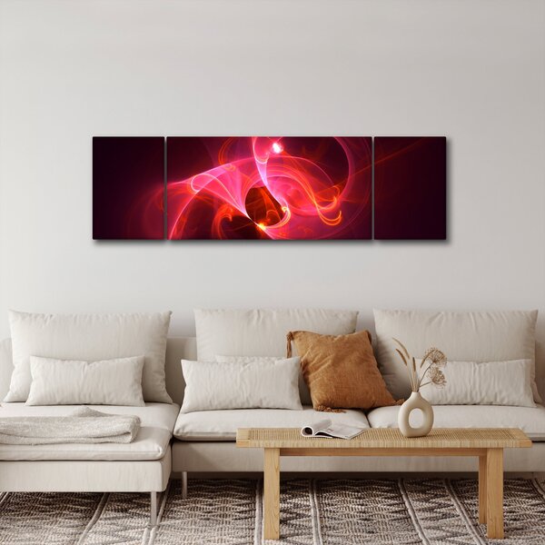Nowoczesny obraz różowej abstrakcji (170x50 cm)