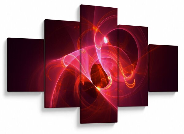Nowoczesny obraz różowej abstrakcji (125x70 cm)