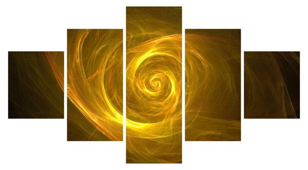 Obraz abstrakcyjnej żółtej spirali (125x70 cm)