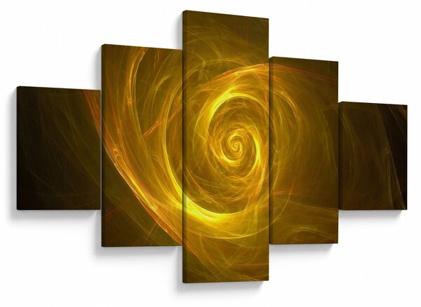 Obraz abstrakcyjnej żółtej spirali (125x70 cm)