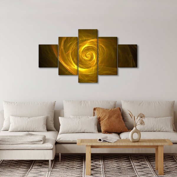 Obraz abstrakcyjnej żółtej spirali (125x70 cm)