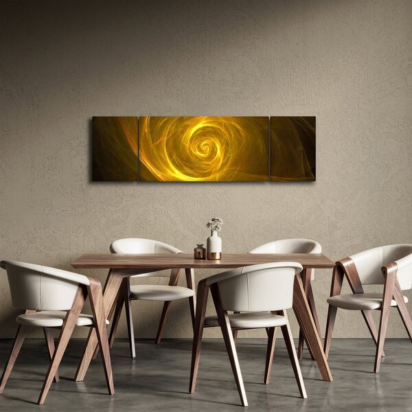 Obraz abstrakcyjnej żółtej spirali (170x50 cm)