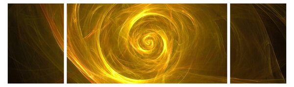 Obraz abstrakcyjnej żółtej spirali (170x50 cm)