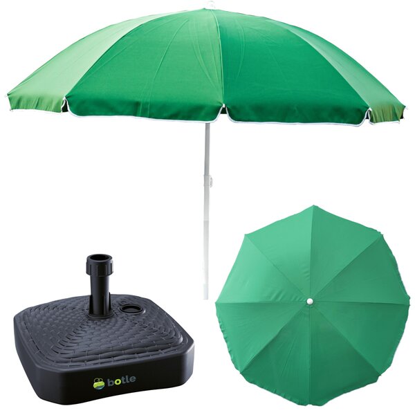 Parasol ogrodowy plaowy 240cm duy amany z podstaw stojak kwadrat zestaw