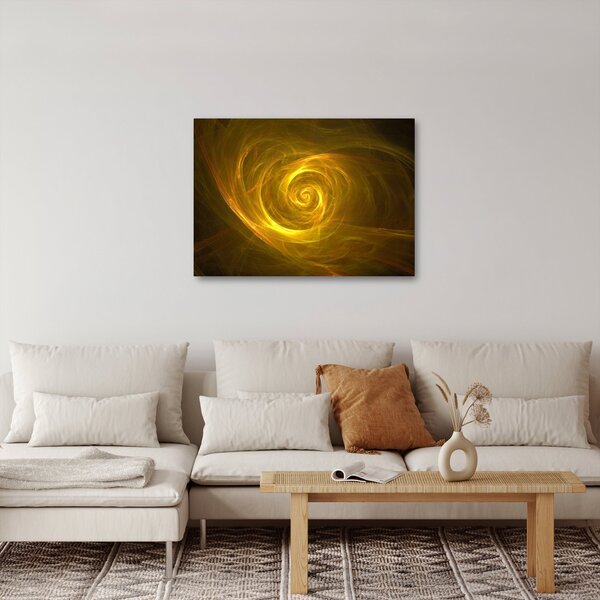 Obraz abstrakcyjnej żółtej spirali (70x50 cm)