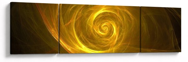 Obraz abstrakcyjnej żółtej spirali (170x50 cm)