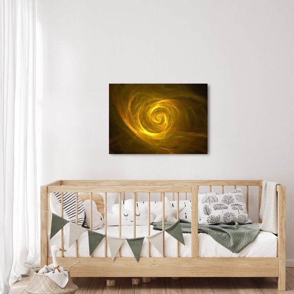 Obraz abstrakcyjnej żółtej spirali (70x50 cm)
