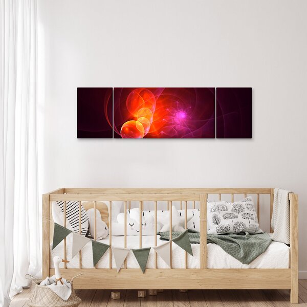Nowoczesny obraz różowej abstrakcji (170x50 cm)