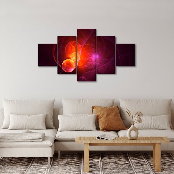 Nowoczesny obraz różowej abstrakcji (125x70 cm)