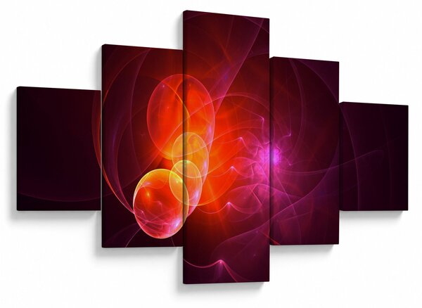 Nowoczesny obraz różowej abstrakcji (125x70 cm)