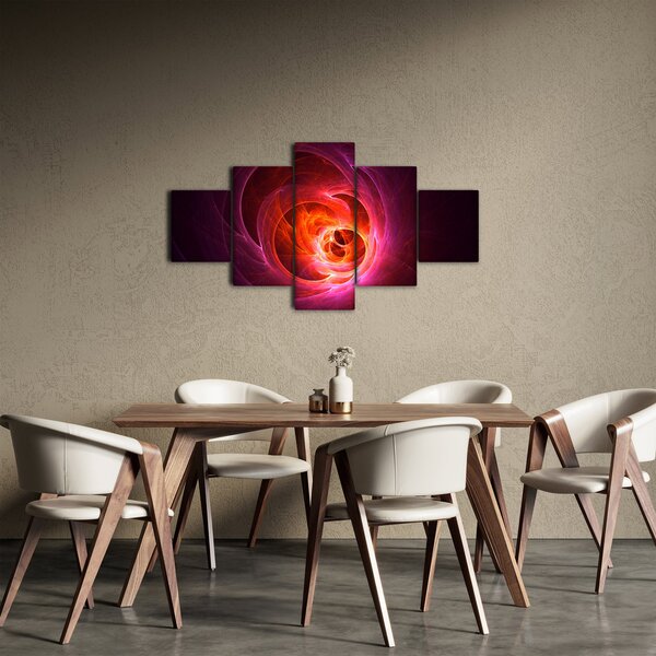 Nowoczesny obraz różowej abstrakcji (125x70 cm)