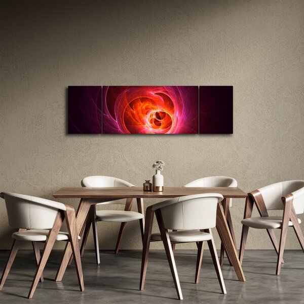Nowoczesny obraz różowej abstrakcji (170x50 cm)