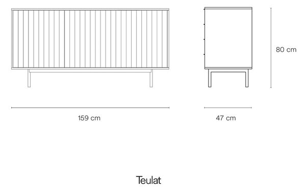 Czarna niska komoda 159x80 cm Sierra – Teulat