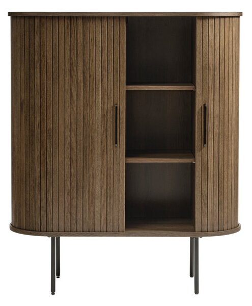 Brązowa szafka w dekorze dębu z drzwiami przesuwnymi 100x118 cm Nola – Unique Furniture