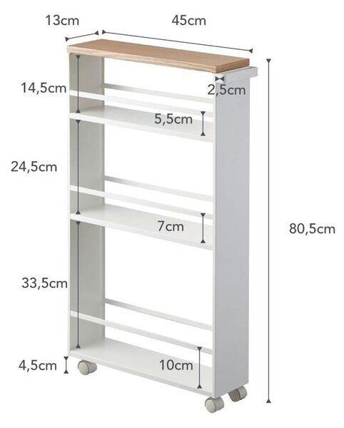 Biały metalowy regał łazienkowy 47,5x81 cm Tower – YAMAZAKI