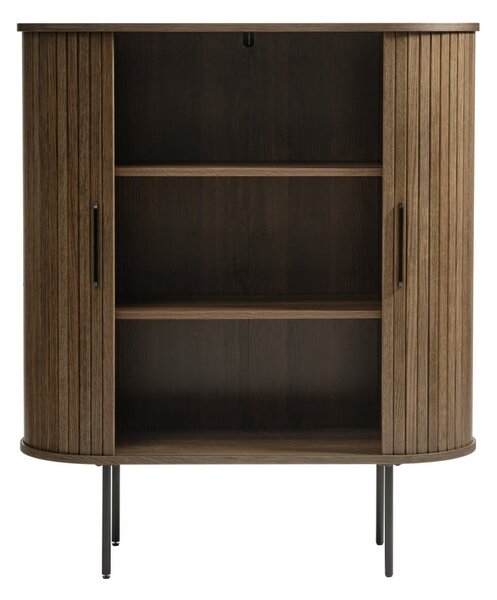 Brązowa szafka w dekorze dębu z drzwiami przesuwnymi 100x118 cm Nola – Unique Furniture