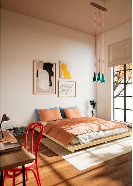 Łóżko dwuosobowe z drewna sosnowego ze stelażem 160x200 cm Dock – Karup Design