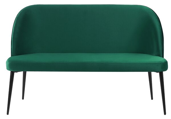 Sofa 2-osobowa welurowa zielona metalowa rama czarne nogi kuchenna ławka Osby Beliani