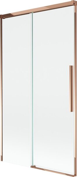 Mexen Rox parawan nawannowy 2-skrzydłowy rozsuwany 100 x 150 cm, transparent, różowe złoto - 8C9-100-001-60-00