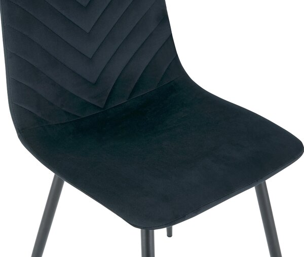 Krzesło tapicerowane pikowane do salonu velvet welur Nova KT113 Czarne