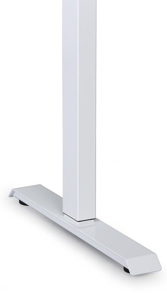 Ergonomiczne biurko z regulacją wysokości, 180x120 cm, 1 silnik, L/P, biała podstawa, biały