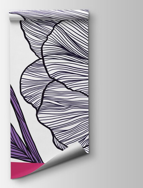 Fototapeta Rysunek kwiatów z różowymi i fioletowymi falami, Fototapety Kwiaty, Popularne Fototapety, t01038v1 - Tapeko.pl