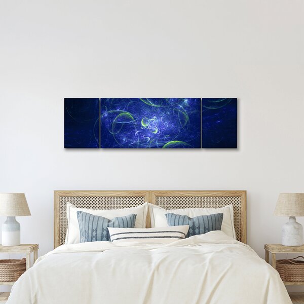 Obraz - niebieska abstrakcja (170x50 cm)