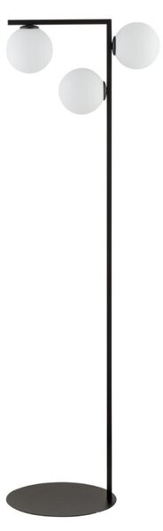 Lampa podłogowa nowoczesna czarna 3 szklane białe kule 3xG9 12W Andy Sigma Lighting