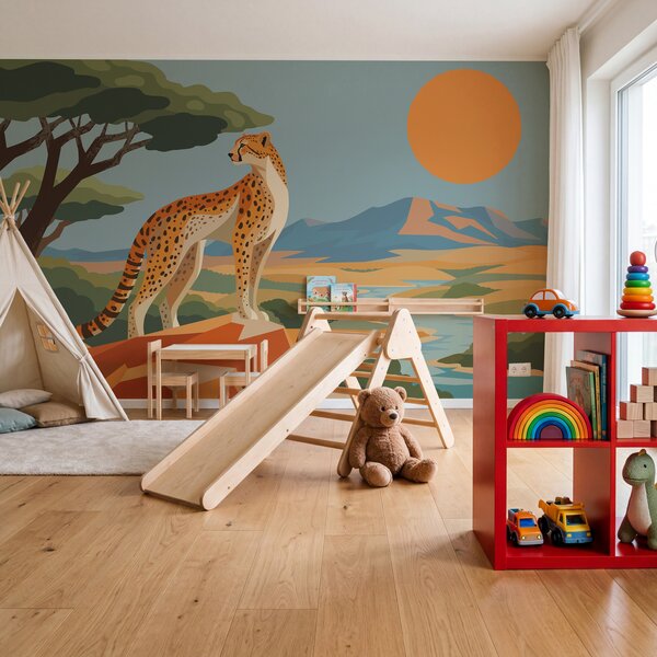 Fototapeta Gepard stojący na skale, Fototapety z zwierzętami, Popularne Fototapety, t01040 - Tapeko.pl
