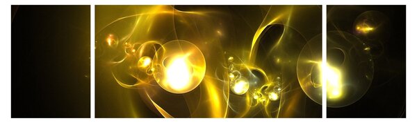 Abstrakcyjny obraz żółtych kul (170x50 cm)