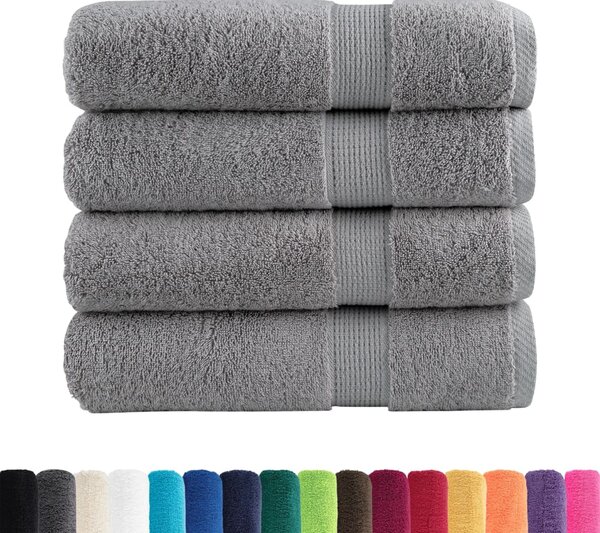 Ręczniki premium, SOLUND, 4 szt., szare, 50x100 cm, 600 g/m²