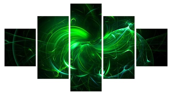 Obraz - zielona abstrakcja (125x70 cm)
