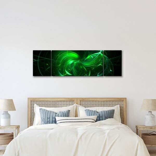 Obraz - zielona abstrakcja (170x50 cm)