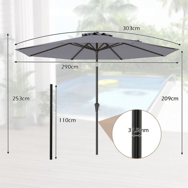 Parasol ogrodowy na balkon taras 300cm