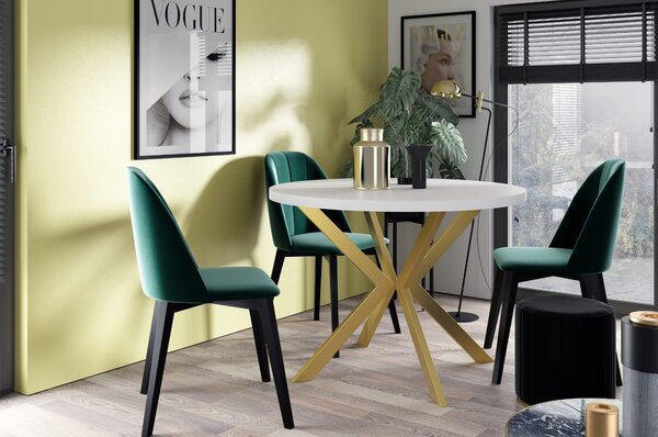 Stół EDDER 90 cm złoty/ miedziany