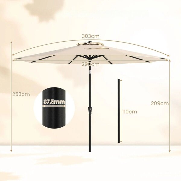 Parasol ogrodowy na balkon taras 300cm